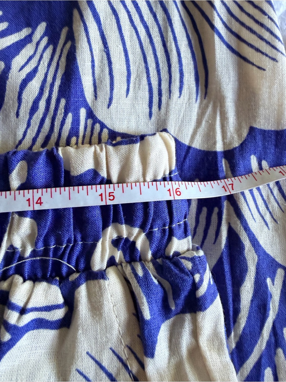 Blue and Natural Tropical Leaf Pants - Picture 4 of 4